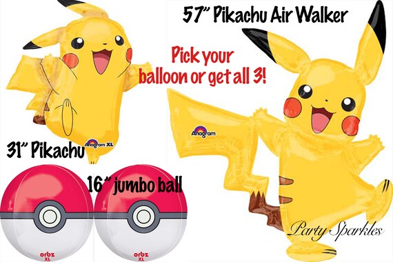 Pokemon Balloons, Pikachu Birthday Party Decoration Ideas, Pokemon Go Ball Decor, Supplies, Yellow, Black and red Poms, Tassels Backdrop