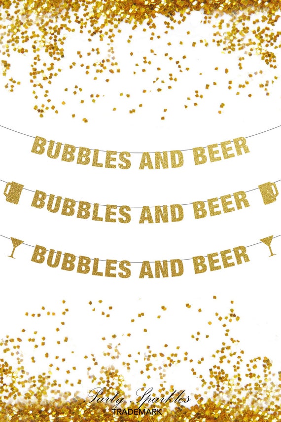 Bubbles and Beer Banner, New Years Eve decorations, Bachelorette Party Banner, Pop Clink Fizz, Bubbly Bar, BEER BAR, New Year Banner Decor