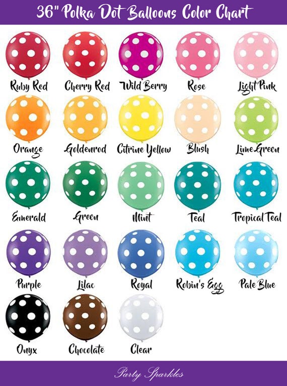 Giant Polka Dot Balloons, 36" Latex or 12", Pick Your Color, for Birthday, Baby Shower, Party Decor, or Event Decorations