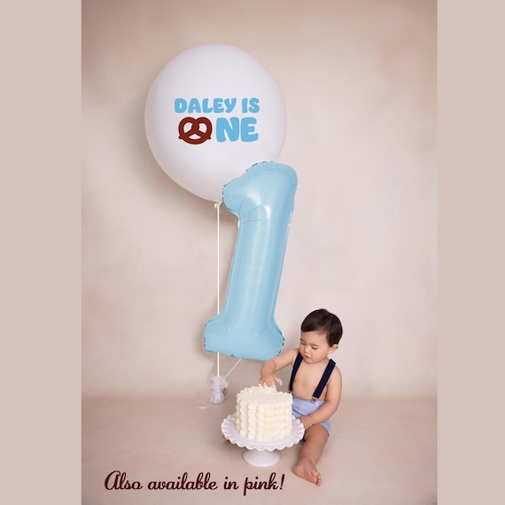 ONEtoberfest First Birthday Balloon Personalized Name, Oktoberfest 1st Birthday foil number balloon  Pretzel High Chair Decor October