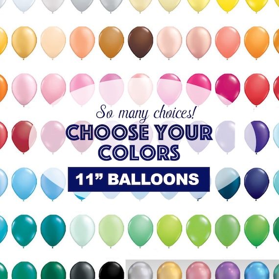 Balloons 11" Pick A Color for Birthdays, Showers, Weddings Blush Pink Hot Pink Light Blue Neon Yellow Peach Coral Mint Rose Gold Gray