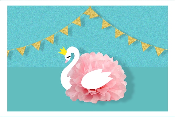 Swan Princess Centerpiece, Cake Topper Decoration for Baby Shower, First Birthday Party Decor, Swan Party Table Ideas, Bird Duck