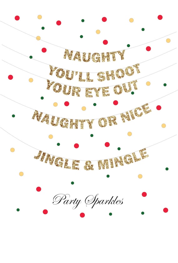 Naughty or Nice Banner Sign for your Christmas holiday party, Jingle & Mingle Banner, Holiday Merry Chrsimtas Banner