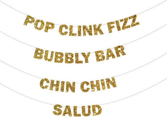 Bubbly Bar Banner Brunch Decor - Salud Decoration, Pop Clink Fizz, Bubbly Bar, Chin Chin, Salud, 2023 Decorations Banner Decor, photo prop