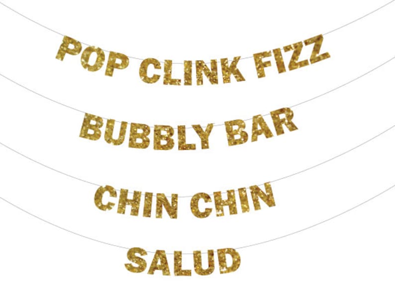 Pop Clink Fizz Decor Pop Clink Fizz Banner Bubbly Bar image 0