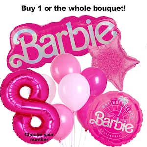 Decoración de fiesta de barbie kit de fiesta, decoración para fiesta de  cumpleaños temática de guirnalda de barbi, decoración de pastel para  centros