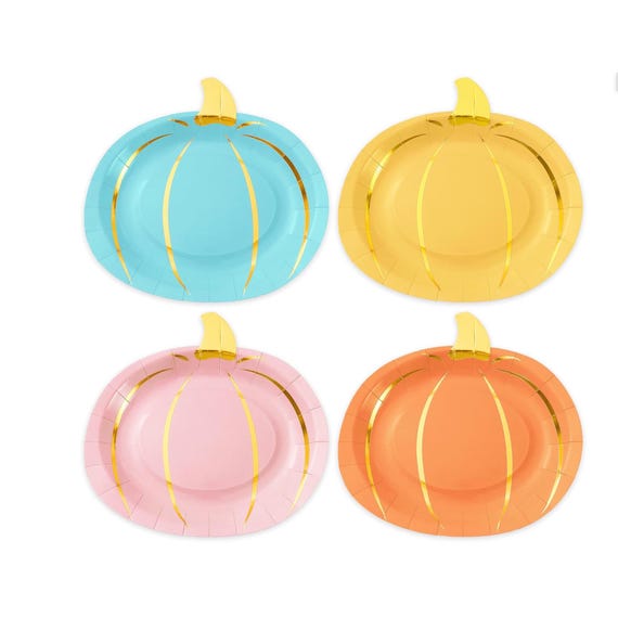 Pink Halloween Pumpkin Plates, Pastel Halloween Party Plates and Napkins Halloween Tableware, Spooktacular Birthday, Hello Pumpkin, fans