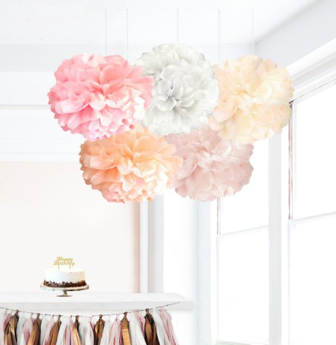 20 Tissue Paper Pom Poms 20 Piece Set Pick Your Colors Bulk Etsy
