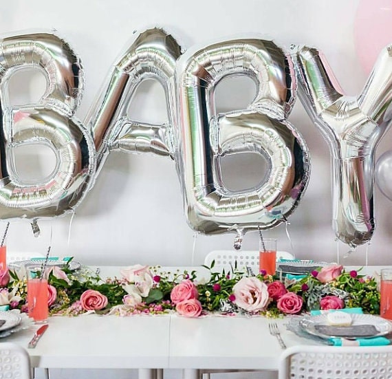 BABY balloon Silver, Gold, Rose Gold, Baby Shower Letter Balloons, Decor, Gender Reveal Ideas, Baby Sign, Chose Jumbo, Huge, Giant