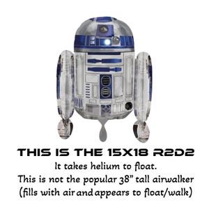 Star Wars Party Decor Balloons, Storm Trooper Air walker Balloon, Kylo Ren, BB8, R2D2, Baby Yoda Darth Vader Balloon, decoration birthday R2D2 15x18 floating