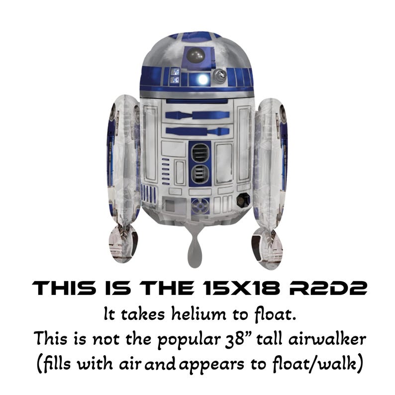 Star Wars Party Decor Balloons, Storm Trooper Air walker Balloon, Kylo Ren, BB8, R2D2, Baby Yoda Darth Vader Balloon, decoration birthday R2D2 15x18 floating