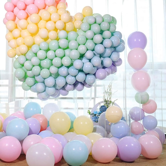 Matte PASTEL Balloon Garland 36", 24" 11," 5" Inch, Balloons Pastel Blue, Pink, Green, Yellow, Lavender, Grey, Coral, Mauve Party Decoration