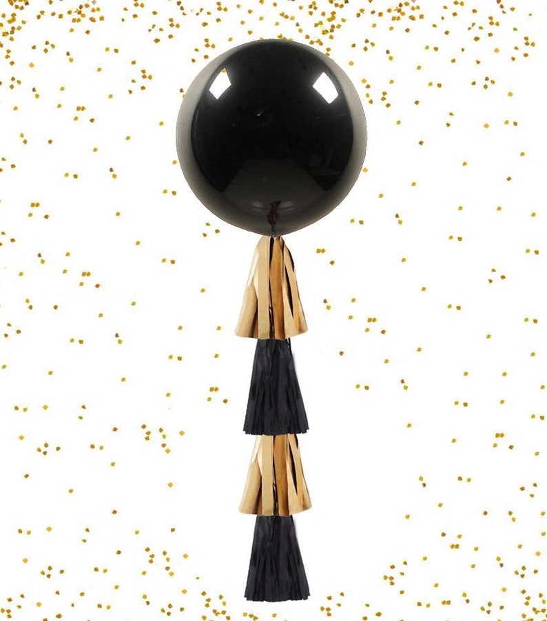 Black White and Gold Tassel Garland Tissue Tassel 2023 New Etsy