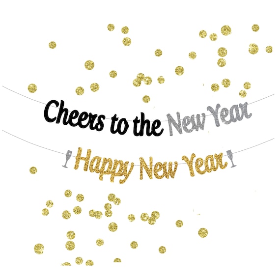 Happy New Year Banner, Cheers to the New Year Party decoration banner, 2025  Party Banner, Bubbly Bar, New Year’s Eve Banner Decor