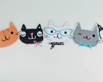 Kitty Cat Banner, Vintage Cat Birthday Banner, halloween cat Party Decorations, kitty party supplies, cat birthday, Kitten Birthday Party