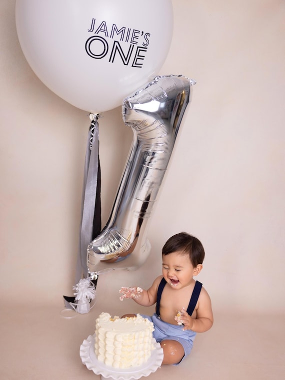 Personalized First Birthday Balloon, Choose your number and name, Second, Third, 21st, Custom Happy Birthday Decoration Idea, Foil number