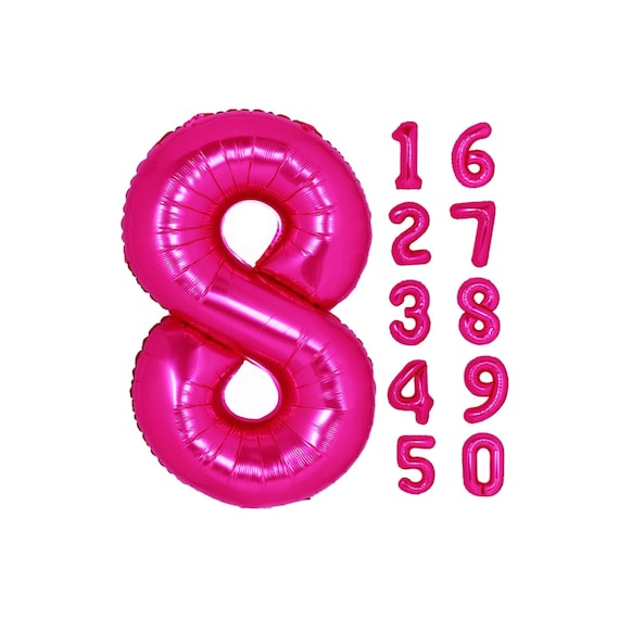 Hot Pink Number Balloon JUMBO 40", Barbie Balloons and/or Bouquet, Malibu Barbie Party Decorations, Barbie Logo Decorations, Birthday