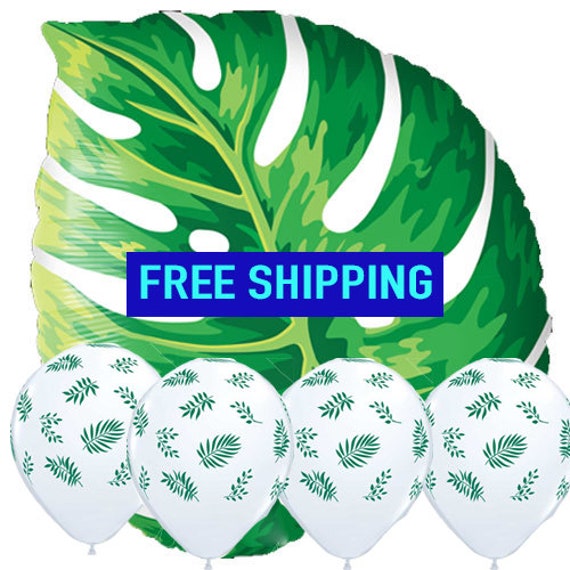 Tropical Balloons, Palm Leaf Balloons, Free Shipping Tropic Like It's Hot Ideas,  Palm Leaf Monstera Tree Tropical Party Decorations