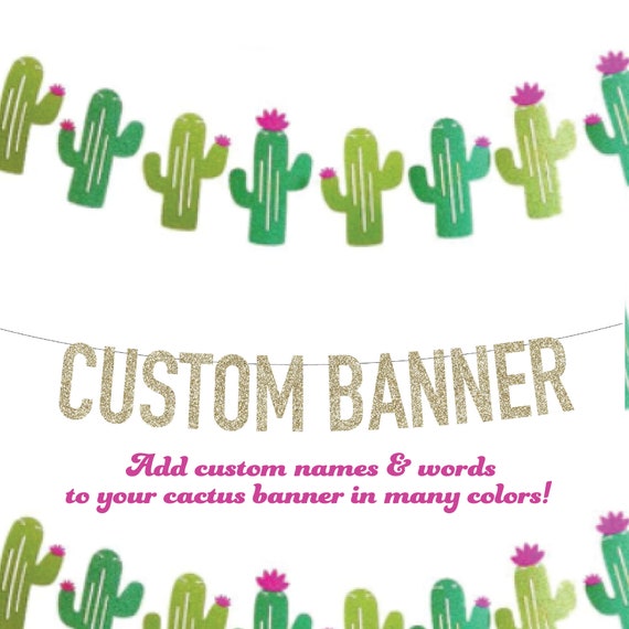 Cactus Decor, Custom Party Banner, Natural Colors, Bohemian Desert Decor, Birthday Baby Shower Decor, Oh Baby, Fiesta shower decoration