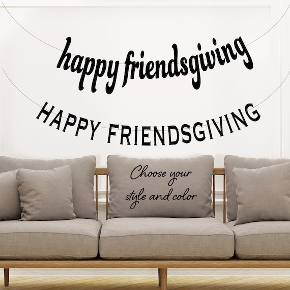 Friendsgiving Thanksgiving Banner, Friendsgiving Sign, Thanksgiving Wall Decor, Fall Decoration, Autumn Garland, Family Party Decor