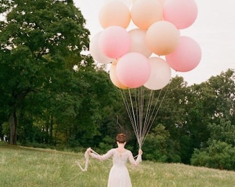 Pastel Pink Round Balloons, Big 36" Round Giant Light Pink Balloons, Blush ballet baby pink, First birthday ideas, wedding decor, shower