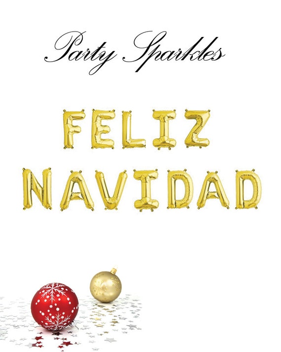 Feliz Navidad balloons Banner, Gold, Rose gold or silver Christmas balloons, Merry Christmas party decor, Holiday decorations