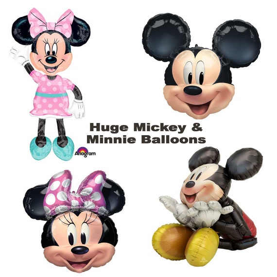 Huge Mickey & Minnie Mouse Disney balloons Airwalker, Birthday Party Decorations, baby shower first birthday,Ears Shirt Headband,