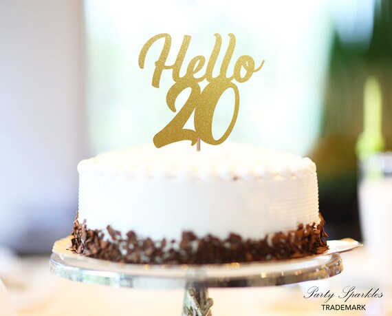 Hello 20, Hello 30, Hello 40, Hello 50, Hello 60, Hello 70, Hello 80, Hello 90 Cake Topper, Birthday Number Cake Topper