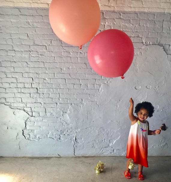 Coral and Blush Latex Balloons HUGE 36" Round balloons, Jumbo Party Balloons, Birthday, Wedding or Shower Decor 12" Pink Coral