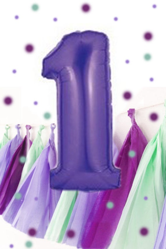 First Birthday Balloon, Purple Giant Number 1 Balloon, Purple First Birthday Decoration | Number Balloon in Purple