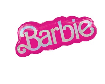 Barbie Balloon 32"  Decor, Bouquet, Malibu Barbie Party Decorations, Hot Pink Number Bouquet, Barbie Logo Decorations