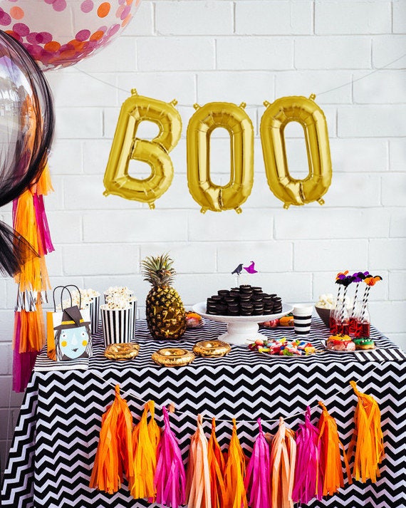 Boo Balloons, Halloween Balloons, Boo Banner, Boo Banner, Eek Balloons Trick or Treat Banner, 16" Balloon, Custom Letter Banner