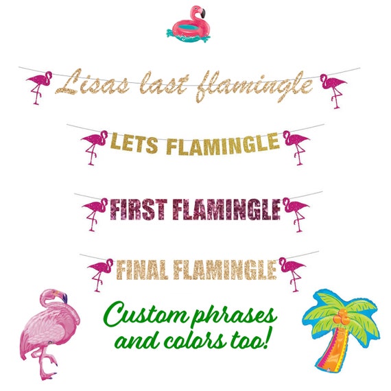 Let's Flamingle Banner, Last Flamingo Party Decor, First Flamingo Party Decoration, Personalized Final Flamingo Bachelorette Luau Decor