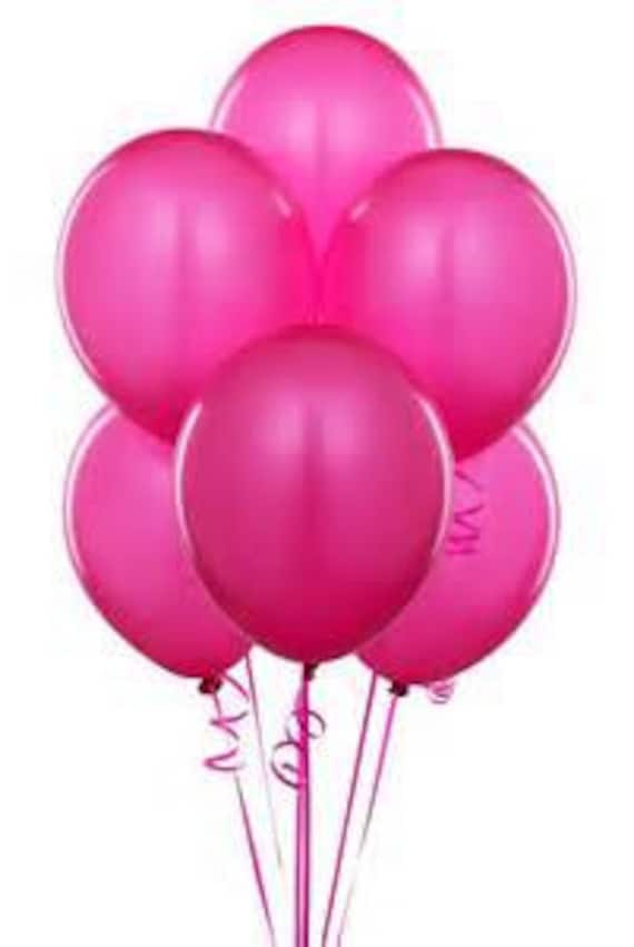 Hot Pink Balloons Latex Balloons Bright Pink Color Balloons Etsy