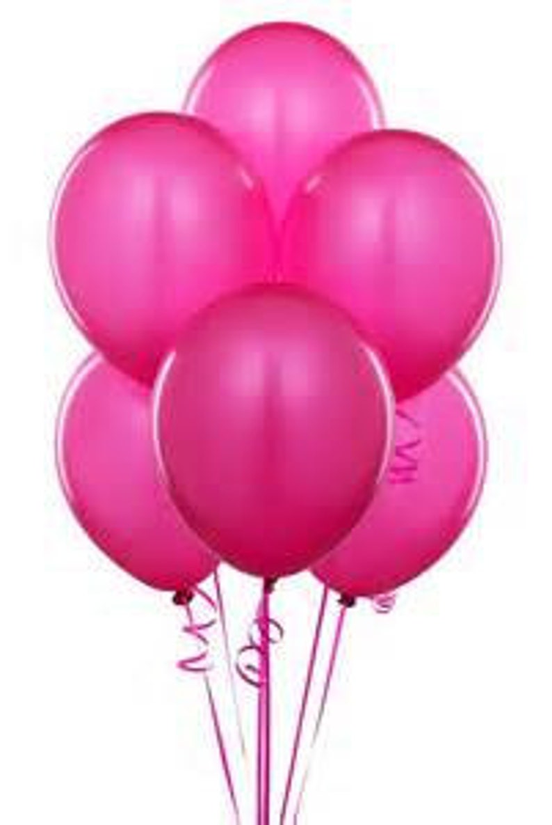 Hot Pink Balloons Latex Balloons Bright Pink Color Balloons Etsy