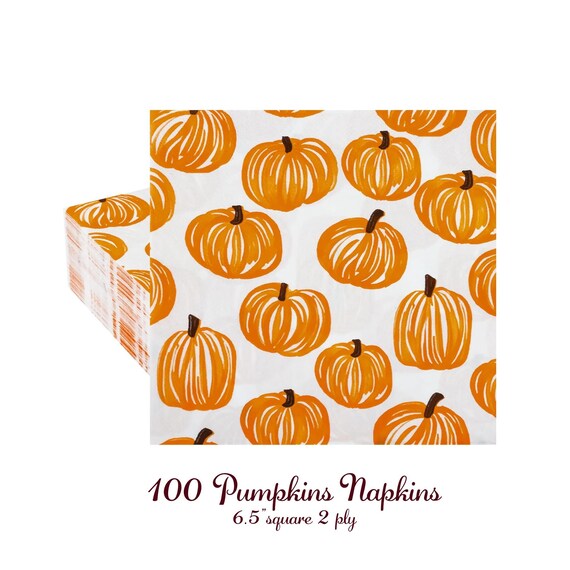 Halloween or Fall Pumpkin Napkins, Plates, Drink Cups, Coffee Cups, treat cupsPastel Halloween Party Tableware, Hello Pumpkin