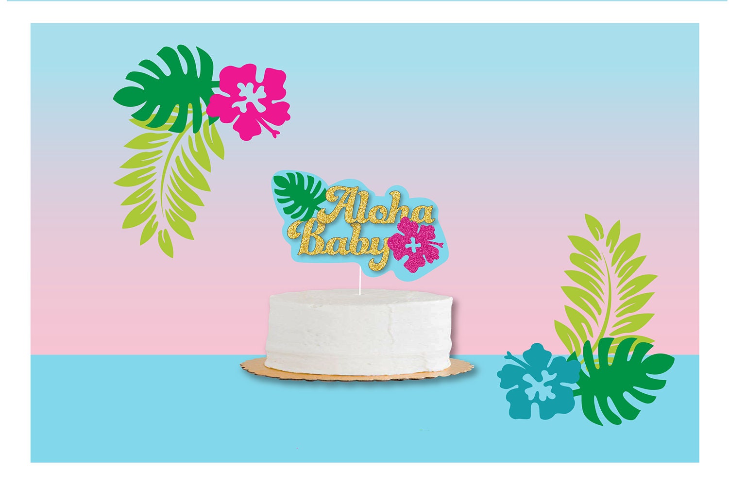 Gold Foil Pineapple Banner Hawaii Party Golden Good Luck Etsy