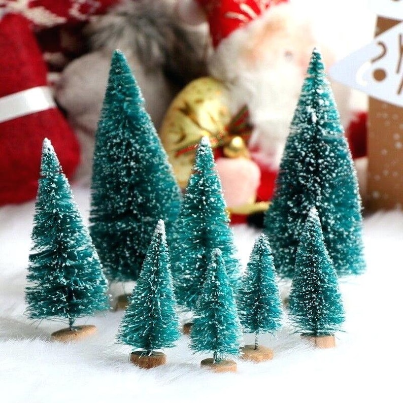Bottle Brush Trees Bottle Brush Christmas Tree Set Vintage Etsy
