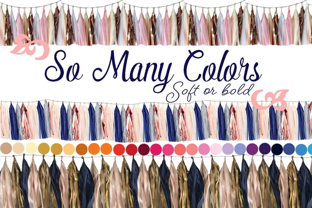 Navy Tassel Garland Navy Blush Pink Grey Decorations Etsy