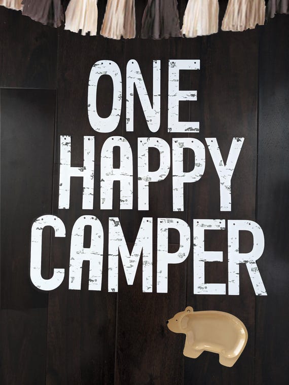 One Happy Camper First Birthday Banner, National Parks Adventure Party, Wild Camp Theme Decor, Camping Party, Wilderness Great Outdoors