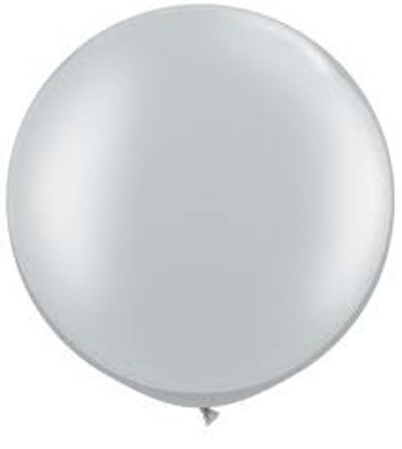 Silver balloons, 36" Silver Balloons, Silver 3 foot Balloon, HUGE Round Latex Balloons, Silver Big Balloons, high quality