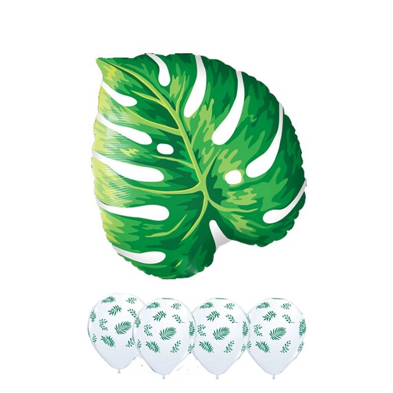 Palm Tree Leaf Balloons, Luau Party Decor, Monstera Leaf, Palms and Prosecco
