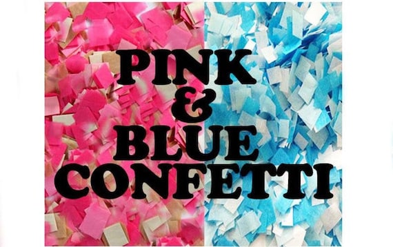 Pink and blue gender reveal confetti,  Gender reveal ideas, Custom Confetti, Gender Reveal Pinata Confetti, Girl or boy confetti, He or She