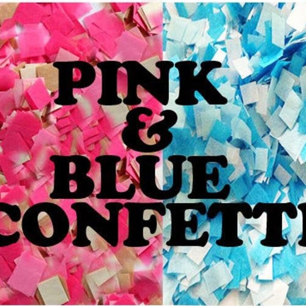 Pink and blue gender reveal confetti,  Gender reveal ideas, Custom Confetti, Gender Reveal Pinata Confetti, Girl or boy confetti, He or She