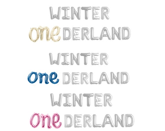 Winter Onederland Balloon Banner for girl or boy 1st Birthday First Birthday Wonderland Theme Cake topper and Banner Winter Baby  Sign