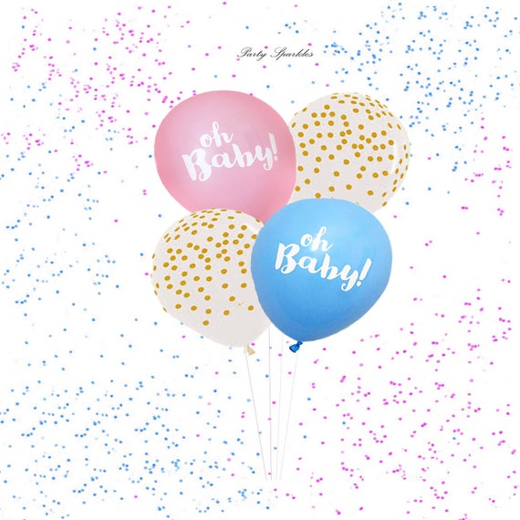 Oh Baby Balloons, Pink & Blue Oh Baby Balloons, Gender Reveal Balloon Decorations, Baby Shower and Baby Announcement, It's a girl or boy