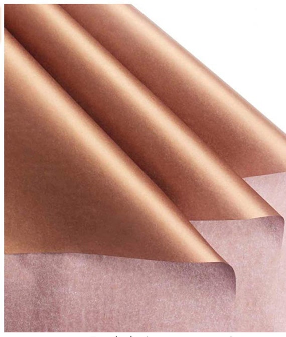 Rose Gold Metallic Tissue Paper Sheets, Bulk Rose Pink Gold Tissue