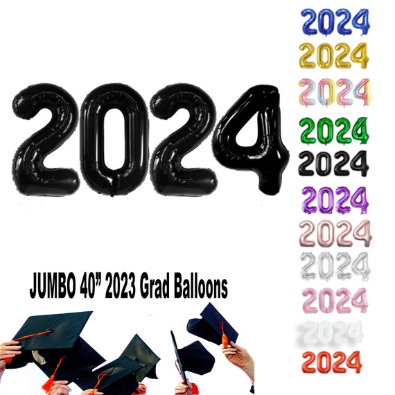 2024 Jumbo Balloons, Graduation Party Decorations, Balloon Boxes, 4Pcs Black Yard Sign, College, High School Grad Party Backdrop Photo Prop