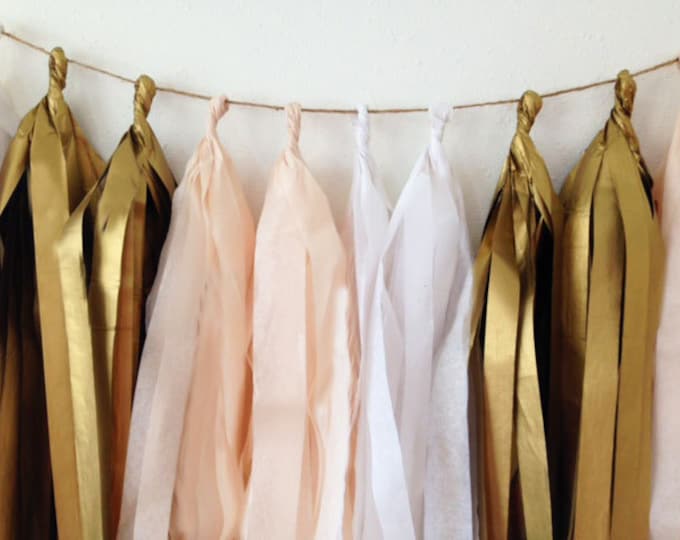 Navy Tassel Garland Navy Blush Pink Grey Decorations Etsy