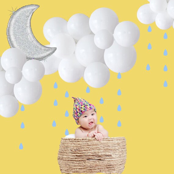 Cloud Balloon Balloon Garland Kit, Raindrops Baby Shower Decoration Ideas, Cloud 9 Balloon DIY, Floating Clouds, Weather Party, Rain